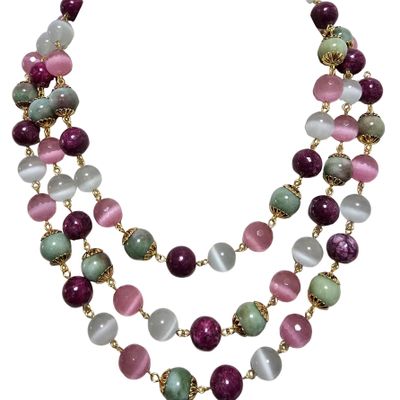 Jewelry - Collier agate multicolore deux rangs - L'OFFICIEL SRL