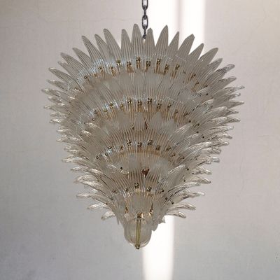 Suspensions - Vintage Crystal Glass Ceiling Chandelier Palme - BOTTEGA VENEZIANA