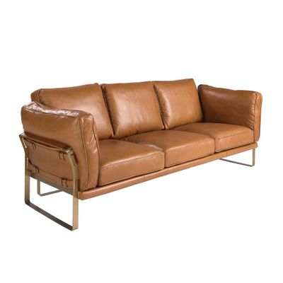 Sofas - 3 seater sofa in camel leather - ANGEL CERDÁ