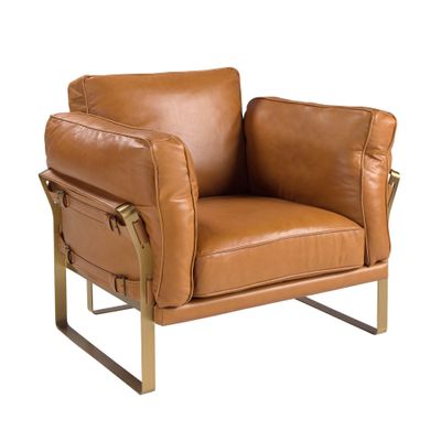 Armchairs - Camel leather armchair - ANGEL CERDÁ