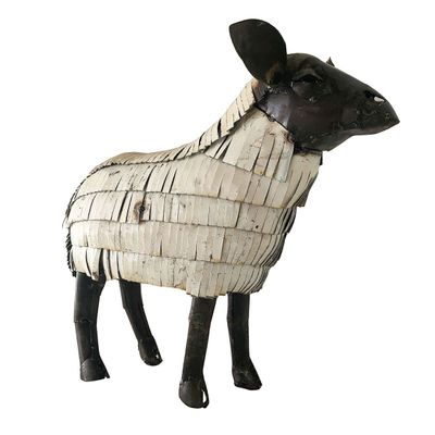 Outdoor decorative accessories - Sheep Recycled Metal Sculpture 35cm - TERRE SAUVAGE