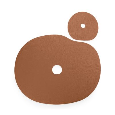 Linge de table textile - Set de table et dessous de verre en cuir, marron rouille I MILLSTONES - NAMUOS