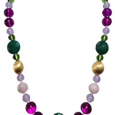 Jewelry - collier noeud avec pierres et perles multicolores - L'OFFICIEL SRL