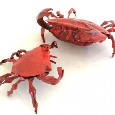 Objets de décoration - Sculpture Cannette Recyclé Crabe 13cm - TERRE SAUVAGE