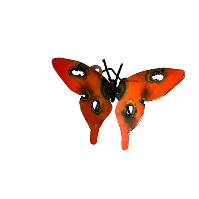 Accessoires de déco extérieure - Sculpture Découpé Métal Recyclé Papillon Pour Mur 12cm - TERRE SAUVAGE