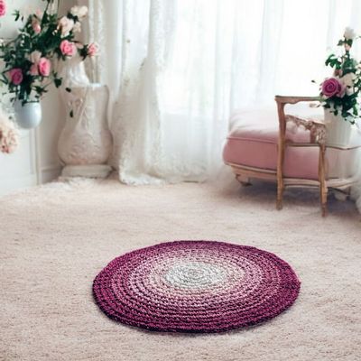 Contemporary carpets - Dublin Rug – Beige/Rose Finish - Polychrome Crocheted - elegant 85cm - MAISON ZOE