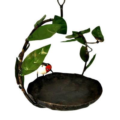 Decorative objects - Goldfinch Recycled Metal Bird Feeder 20cm - TERRE SAUVAGE