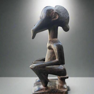 Sculptures, statuettes and miniatures - Ashanti wooden couple statue - QUINTESSENCE AFRICAINE