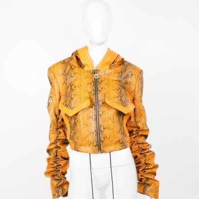 Apparel - Jacket STELLAR LEATHER Ochre snake print - MONYER