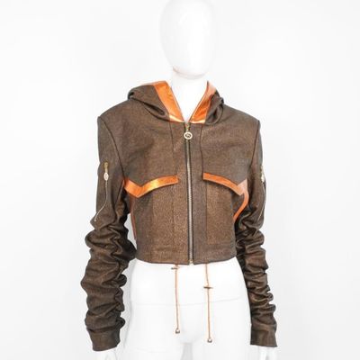 Apparel - Jacket STELLAR LEATHER Chocolate orange - HANDCRAFTED - MONYER