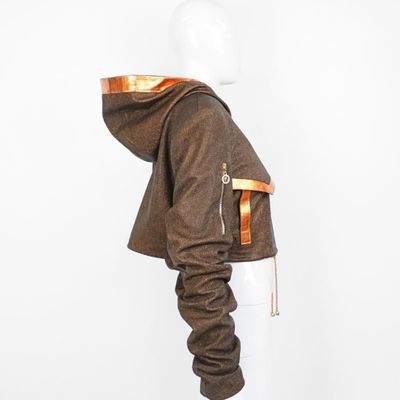 Apparel - Jacket STELLAR LEATHER Chocolate orange - HANDCRAFTED - MONYER