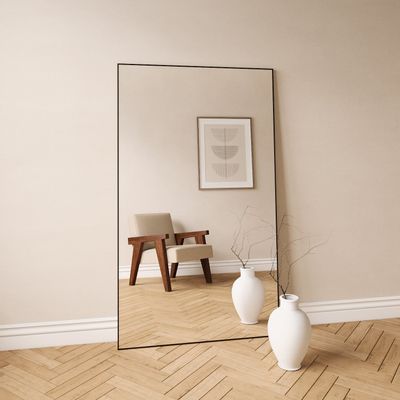 Mirrors - Large Full Length Mirror With Black Frame (100x170cm) - SCANDINAVIAN GLASSFACTORY