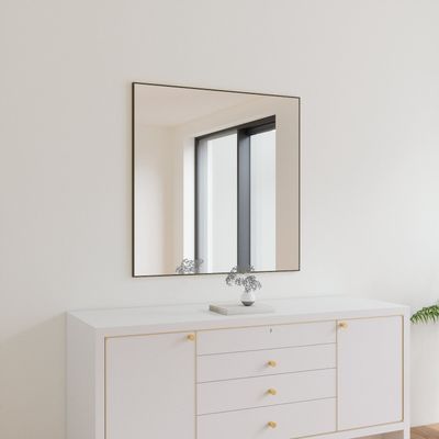 Mirrors - Wall Mirror With Black Frame (100x100cm) - SCANDINAVIAN GLASSFACTORY