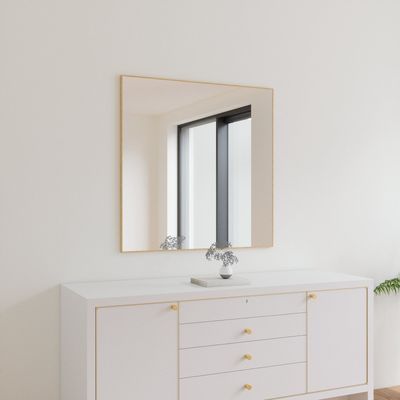 Mirrors - Wall Mirror With Oak Frame (100x100cm) - SCANDINAVIAN GLASSFACTORY