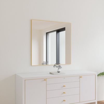 Miroirs - Miroir mural avec cadre doré (100x100cm) - SCANDINAVIAN GLASSFACTORY