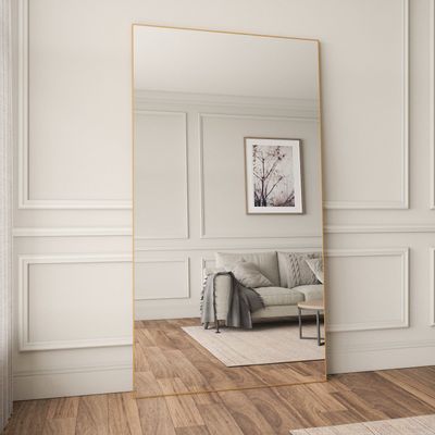 Miroirs - Très grand miroir pleine longueur avec cadre doré (130 x 220 cm) - SCANDINAVIAN GLASSFACTORY