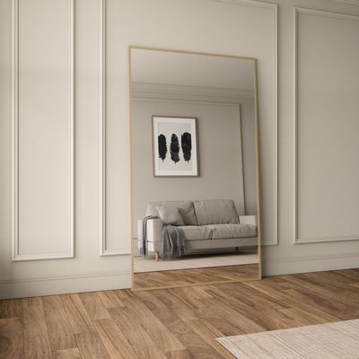 Mirrors - Extra Large Full Length Mirror With Birch Frame (130x220cm) - SCANDINAVIAN GLASSFACTORY