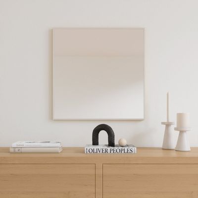Mirrors - Small Wall Mirror With White Frame (50x50cm) - SCANDINAVIAN GLASSFACTORY