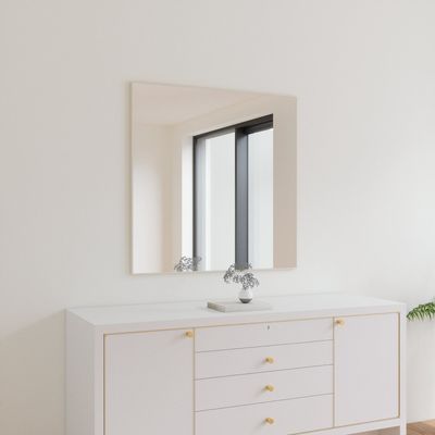 Miroirs - Miroir mural avec cadre blanc (100x100cm) - SCANDINAVIAN GLASSFACTORY
