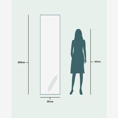 Miroirs - Miroir pleine longueur avec cadre en aulne (50x200cm) - SCANDINAVIAN GLASSFACTORY