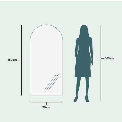 Mirrors - Arch - Full Length Mirror With LED-Lights (70x150cm) - SCANDINAVIAN GLASSFACTORY