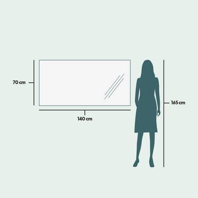 Miroirs pour salle de bain - Miroir LED Carré Full Lux (140x70cm) - SCANDINAVIAN GLASSFACTORY