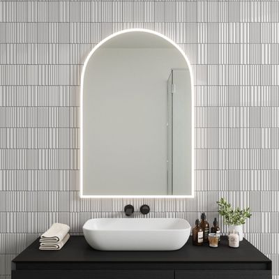 Bathroom mirrors - Full Lux Arch LED Mirror (80x120cm) - SCANDINAVIAN GLASSFACTORY