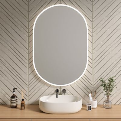 Bathroom mirrors - Full Lux Oval LED Mirror (80x120cm) - SCANDINAVIAN GLASSFACTORY