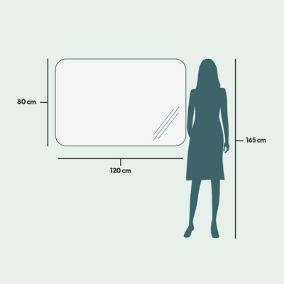 Miroirs pour salle de bain - Miroir LED à angle arrondi Full Lux (120 x 80 cm) - SCANDINAVIAN GLASSFACTORY