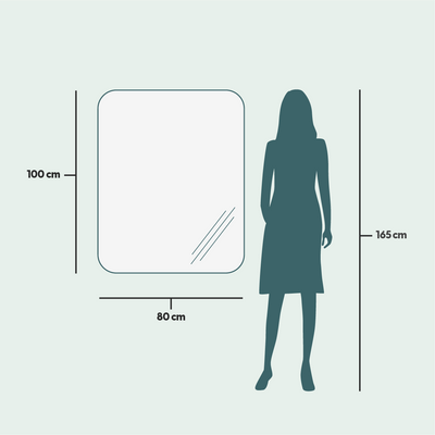 Miroirs pour salle de bain - Miroir LED à angle arrondi Full Lux (80 x 100 cm) - SCANDINAVIAN GLASSFACTORY