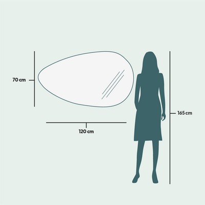 Mirrors - Drop - Asymmetrical Mirror With Lights (70x120cm) - SCANDINAVIAN GLASSFACTORY