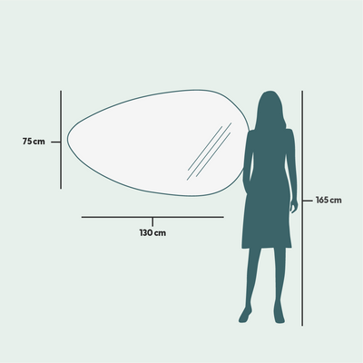 Miroirs - Drop - Miroir Asymétrique Avec Lumières (75x130cm) - SCANDINAVIAN GLASSFACTORY