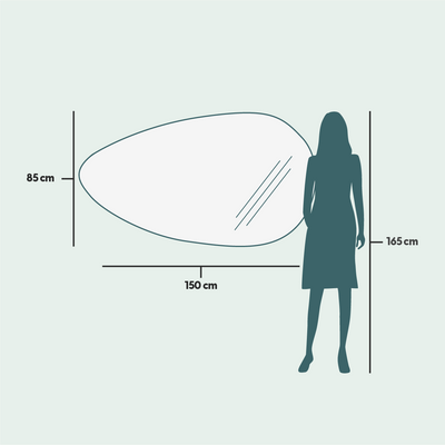 Mirrors - Drop - Asymmetrical Mirror With Lights (85x150cm) - SCANDINAVIAN GLASSFACTORY