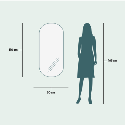 Miroirs - Miroir ovale avec lumières (50x110 cm) - SCANDINAVIAN GLASSFACTORY