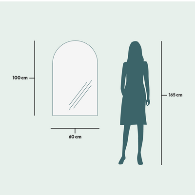 Mirrors - Half Arch Mirror With Lights (60x100cm) - SCANDINAVIAN GLASSFACTORY