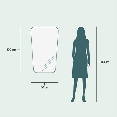 Miroirs - Miroir de style rétro avec lumières (60x100cm) - SCANDINAVIAN GLASSFACTORY