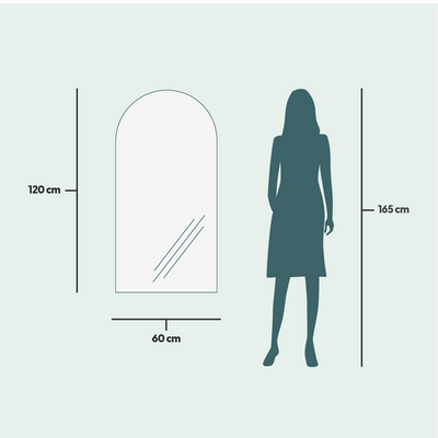 Miroirs - Miroir demi-arche avec lumières (60x120cm) - SCANDINAVIAN GLASSFACTORY