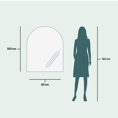 Miroirs - Miroir demi-arche avec lumières (80x100cm) - SCANDINAVIAN GLASSFACTORY