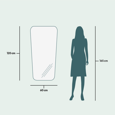 Miroirs - Miroir de style rétro avec lumières (60x120cm) - SCANDINAVIAN GLASSFACTORY