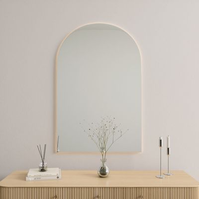 Miroirs - Miroir demi-arche avec lumières (80x120cm) - SCANDINAVIAN GLASSFACTORY