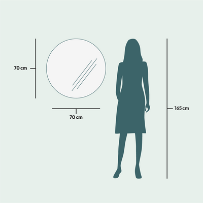 Miroirs - Miroir rond avec lumières LED (70 cm) - SCANDINAVIAN GLASSFACTORY