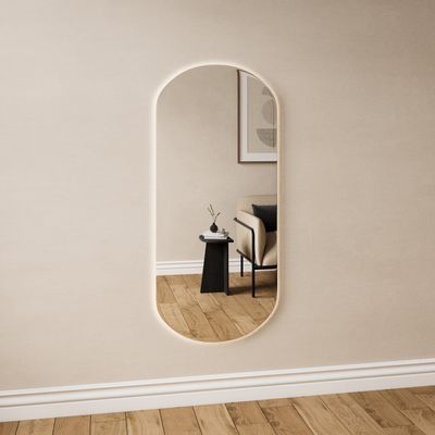 Miroirs - Miroir rectangulaire arrondi avec lumières (50x110cm) - SCANDINAVIAN GLASSFACTORY