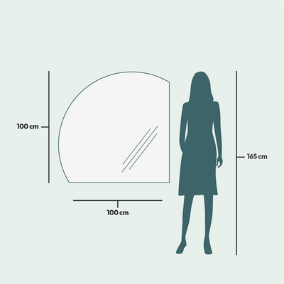 Mirrors - Semi-circle Bathroom Mirror With Lights (100x100cm) - SCANDINAVIAN GLASSFACTORY