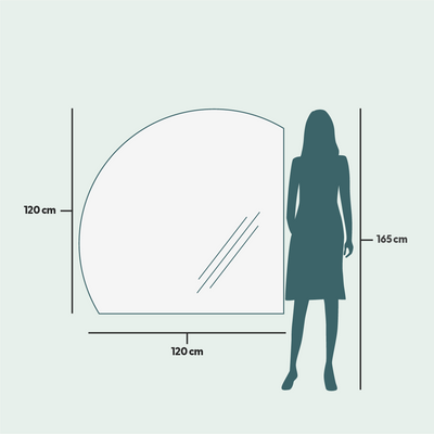 Mirrors - Semi-circle Bathroom Mirror With Lights (120x120cm) - SCANDINAVIAN GLASSFACTORY