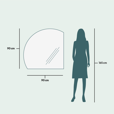 Mirrors - Semi-circle Bathroom Mirror With Lights (90x90cm) - SCANDINAVIAN GLASSFACTORY