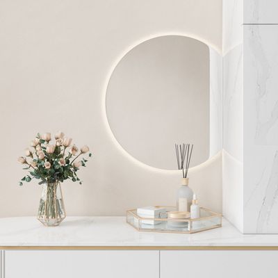 Mirrors - Special Shape Mirror With Lights (40x50cm) - SCANDINAVIAN GLASSFACTORY