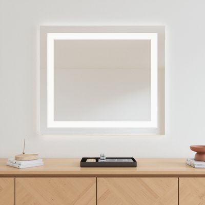 Miroirs pour salle de bain - Miroir LED, 4 bandes lumineuses (80x70cm) - SCANDINAVIAN GLASSFACTORY