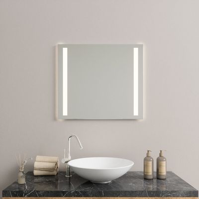 Miroirs pour salle de bain - Miroir LED, 2 bandes lumineuses (80x70cm) - SCANDINAVIAN GLASSFACTORY