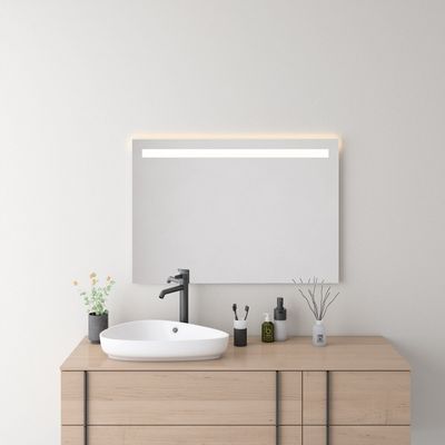 Bathroom mirrors - LED Mirror, 1 Light Strip (100x70cm) - SCANDINAVIAN GLASSFACTORY