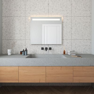 Miroirs pour salle de bain - Miroir LED, 1 bande lumineuse (80x70cm) - SCANDINAVIAN GLASSFACTORY